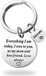 Mother Day Keychain,Mom Birthday Gifts from Daughter Keychain-As My Mom and Best Friend,Love Always