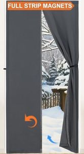 Magnetic Thermal Insulated Door Curtain,Thicker Layered Fabric&Full Strip Magnets,Temporary Doorway Cover Curtains, Self-Closing Privacy Magnetic Screen Door,Door Window Insulation kit for Winter