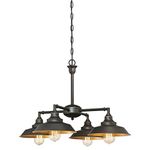 Westinghouse Lighting 6345000 Industrial Iron Hill Four-Light Indoor Convertible Ceiling Fixture, Oil Rubbed Bronze Finish