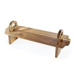 Acacia Wood Raised Serving Platter | Great Cake Stand, Cheese Board & Salad Server | Perfect for Afternoon Tea, Tapas, Buffets & Breakfast | M&W