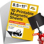 Printable Magnetic Sheets - Each 8.5” x 11” - Flexible Magnet Sheets Non Adhesive for Photo and Picture Magnets - Matte Printable Magnetic Paper for Cars, DIY and Crafts (10PC)