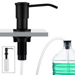 CREA Soap Dispenser for Kitchen Sink, Soap Dispenser Built-in, Sink Soap Dispenser for Kitchen, Liquid Soap Dispenser for Sink with 17 OZ Bottle and 39" Extension Tube Kit, Refill from The Top, Black