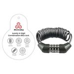 Autofy 4 Digit Number Helmet Lock 12mm Thickness Multipurpose Resettable Combination Cycle Lock Cycle Accessories Heavy Duty Anti-Theft Protection Luggage Cycle Accessories