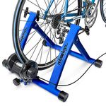 Relaxdays Indoor Bicycle Resistance Trainer, 6 Gears, for 26-28" Wheels Indoor Cycling Stand, Cardio Workout, Blue