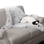 Furhaven Pet Blanket for Dogs and Cats - Waterproof Calming Plush Long Fur and Velvet Dog Throw Blanket, Washable, Mist Gray, Medium