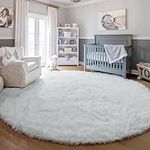 Ultra Soft White Round Rugs for Boy