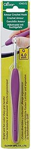 Clover 1045/G Purple Amour Crochet Hook, Size G, 4.0mm