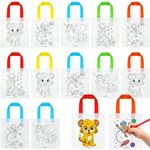 Flipster DIY Graffiti Return Gifts for Kids Party | Set of 12, 12 x 14 Inches Reusable Colouring Bags for Painting Gift Bags for Kids Party Return Gifts