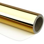 RUSPEPA Gold Metallic Wrapping Paper - 44.5 cm X 10 m - Solid Color Paper Perfect for Wedding, Birthday, Christmas, Baby Shower