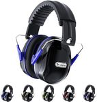 Hearing Protection Ear Muffs, Dr.meter Noise Reduction Safety Earmuffs with Adjustable Headband, Ear Defenders for DIY, Shooting, Mawing Lawn or Hunting, Storage Bag Included-Black & Blue