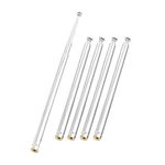 sourcing map 5 Sections Telescopic Antenna, 12 Inches 310mm Long AM FM Radio Telescoping Antenna for FM Radio TV, 5 Pcs Communications Antenna for Home Theater, Silver Tone