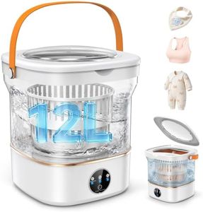 Portable Washing Machine, 12L Mini Washer with Spin Basket, 5/10 Min Wash & 4 Min Spin, Compact Portable Washer with Drain Hose for Baby Clothes, Underwear, Socks, Apartment, Dorm, RV