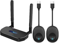 ToboWireless Hdmi Transmitter and Receiver 4k Kit.One Receiver and Two Transmitter Packages,Switch at Will,Matching Distance 50M VGA Dual Screen Casting Video Audio from PC/Laptop/TikTok to Monitor-TD-969WA.