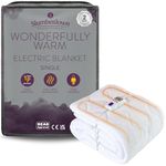 Slumberdown Luxury Electric Blanket Single - Multi-Zone Single Control Fleece Blanket with 9 Heat Settings | BEAB-Approved, Easy Fit Straps & Washable Heated Blanket (150 × 80cm)