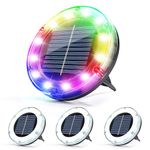 SOLPEX Color Changing Solar Ground Lights, Solar Garden Lights Outdoor Waterproof, Solar Powered Backyard Decor, Landscape Lighting for Pathway, Patio, Pool Area,Walkway (4 Packs)