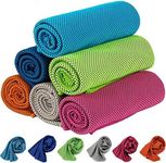 KEAFOLS Cooling Towel 6 Packs 40x12'' Chill Ice Sports Towel Neck Headband Bandana Scarf for Instant Relief Stay Cool with Cold Microfiber Cloth for Yoga,Golf,Gym Fitness&Summer Outdoor Work