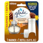 Glade PlugIns Refills Air Freshener Starter Kit, Scented Oil for Home and Bathroom, Cashmere Woods, 0.67 Fl Oz, 1 Warmer + 1 Refill