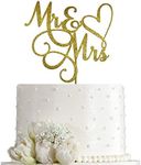 AMINJIE Gold Glitter Mr & Mrs Cake 