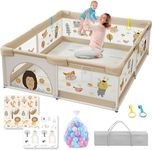 LIODUX Baby Playpen with Mat - 180 