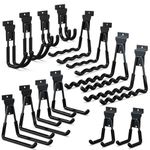 3-H Slatwall Accessories 14 Pack, Slatwall Hooks & Hangers 7 Sizes, Slat Wall Hanging Hooks for Garage Wall Panels Organzing Garden Tools Chairs Ladder(Black)