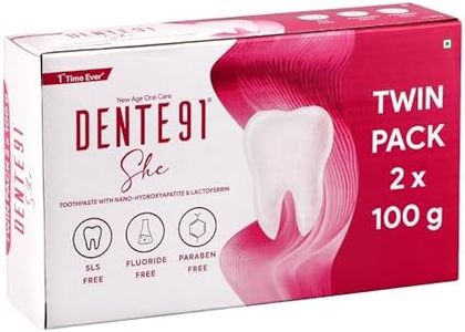 DENTE91 She Toothpaste Specially Crafted For Women, Contains Folic Acid & Vitamins (B6, E, D3), Cinnamon & Ginger Flavour, Fluoride & Paraben 100G (Pack Of 2), Prevents Bad Breath