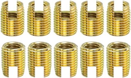 uxcell Self Tapping Threaded Inserts, 15pcs Inner M10-1.5 Outer M14x18 Carbon Steel Slotted Thread Repair Inserts Nuts