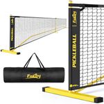 Pickleball Net, 22FT Regulation Size Portable Pickleball Net,18-Ply PE Nets Weather Resistant Steady Metal Frame Pickle Ball Net System with Carrying Bag for Outdoor Indoor Driveway Game (Yellow)