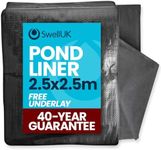 Swell UK 2.5m x 2.5m Pond Liner | 40 Year Guarantee | Free Underlay | UV Resistant | Garden Fish Ponds