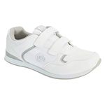 Dek DRIVE Touch Fastening Trainer-Style Bowling Shoes - White/Grey PU/Textile, Mens UK 7 / EU 41