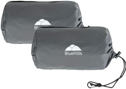BlueHills Ultra Compact Travel Blanket 2 Pack Large Soft Cozy Portable Blanket Sheet with Carry Case and for Flight Airplane Car Layover Camping Hotel Grey C202-2PK-Gray