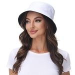 ANOTHER CHOICE Women Reversible Bucket Hat, Summer Sun Hat for Women, Black-White