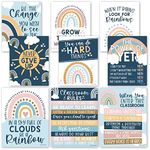 Hadley Designs 9 Boho Rainbow Classroom Decor Signs Welcome Sign For Bulletin Board Decorations, Growth Mindset Classroom Posters Elementary Middle School Classroom Rules