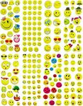 GS (10) Sheets JUST Smiley Emoji Face Expressions Funny Art N Craft School Teachers Office Stickers