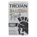 Trojan Condoms Bareskin Raw Lubricated Latex Thin Condoms, Canada’s Thinnest Latex Condom, 8 Count