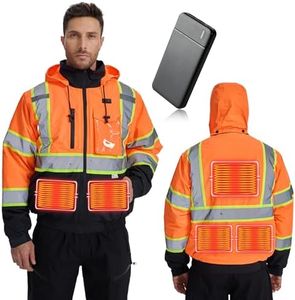 SRsafety Safety Heated Jacket,Waterproof Safety Jacket for Men with Pockets, Reflective High Visibility Heated Clothing