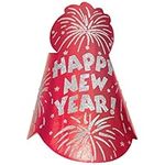 amscan 250163-40 CONE HAT NY FOIL GLTR RED