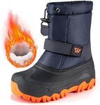 LACKWAR Kids Snow Boots Warm Waterproof Boys Winter Boot Non Slip Snow Shoes Outdoor Boys Girls Snow Boots(Blue,6 Big Kid)