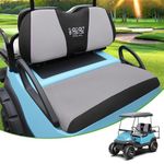 10L0L Golf Cart Seat Cover Set Fit for Club Car DS Precedent & Yamaha, Warm Bench Seat Covers for Cold Winter Weather, Breathable Washable Polyester Mesh Cloth Gray Black Beige Red Blue