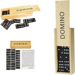 28 Pieces Classic Retro Domino Game, 6" Double-Six Dominoes for children in Wooden Retro Gift Box for Adults (Pack 2)