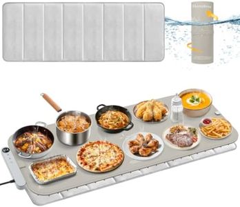 Homelove Warming Mat for Food - Electric Warming Tray with 7-Level Temperature and 6-Level Hours Setting, Full Surface Heating, Waterproof Dishwasher-Friendly Food Warmer for Parties, Kitchen (Khaki)