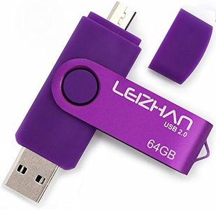 leizhan Memoria USB 2.0 64GB,Pendrive OTG 2 in 1 USB Flash Stick para Samsung Huawei Android PC Tableta Mac-64GB(Morado)