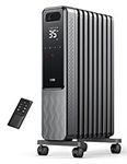 Dreo 9 Fins Oil Filled Radiator, 2000W Silent Electric Heaters for Home, Free Standing, Overheat & Tip-Over Protection, Digital Thermostat, Child Lock, 24H Timer, Quiet