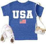 USA Shirt Toddler Boys Girls American Flag Tshirt 4th of July Shirt Kids Patriotic Tee Tops, Usa-lightblue, 3 Years