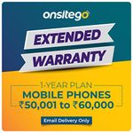 Onsitego 1 Year Extended Warranty for Mobiles (Rs. 50,001 to 60,000) for B2B (Email Delivery in 2 Hours)