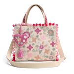 Boho Girl Whimsical Multicolor Jacquard Mini Blush Tote for Women with Adjustable Strap | Wedding Gifts For Women | Handbag For Women and Girls | Birthday Gifts for Women(BGB23-049)