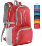 ZOMAKE 35L Packable Hiking Backpack,Lightweight Foldable Backpacks,Water Resistant Back Pack(Red)