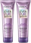 L'Oreal Paris EverPure Volume Sulfate Free Shampoo for Color-Treated Hair, Volume + Shine for Fine, Flat Hair, with Lotus Flower, 2 Count (8.5 Fl; Oz each) (Packaging May Vary)