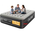 OlarHike Super King Size Airbed, Inflatable Mattress, 182cm x 213cm x 46cm, Air Bed with Built in Pump, Blow Up Mattress, Folding Guest Bed Self Inflating with Flocked Surface for Camping and Home Use