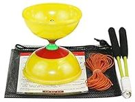 HorBous Plastic Rubber Sport Acrobatics Chinese YoYo Diabolo Set with Sticks 4 Colors (yellow)