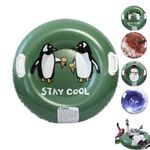 Inflatable Snow Tube Heavy Duty, Snow Sled For Kids And Adult, Sled Ski Tube With Handle, Winter Snows Toys For Park, Backyard, Beach, Sand Activities(penguin)